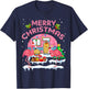 Flamingo Pink Camping Car Christmas Tree Merry Christmas T-Shirt - T-Shirt | Navy