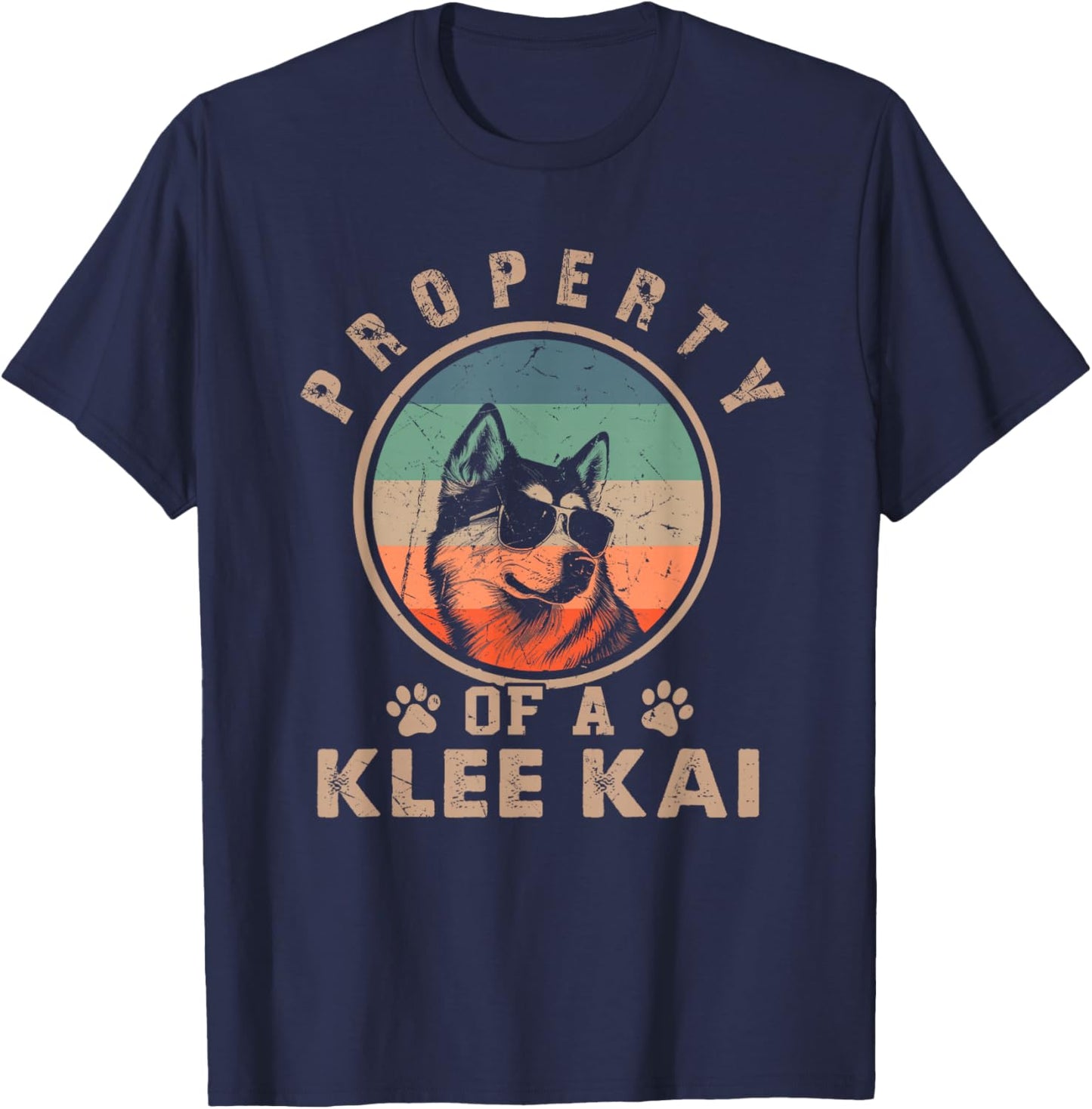 Property Of A Klee Kai Gifts Funny Klee Kai Dog Lover Owner T-Shirt - T-Shirt | Navy