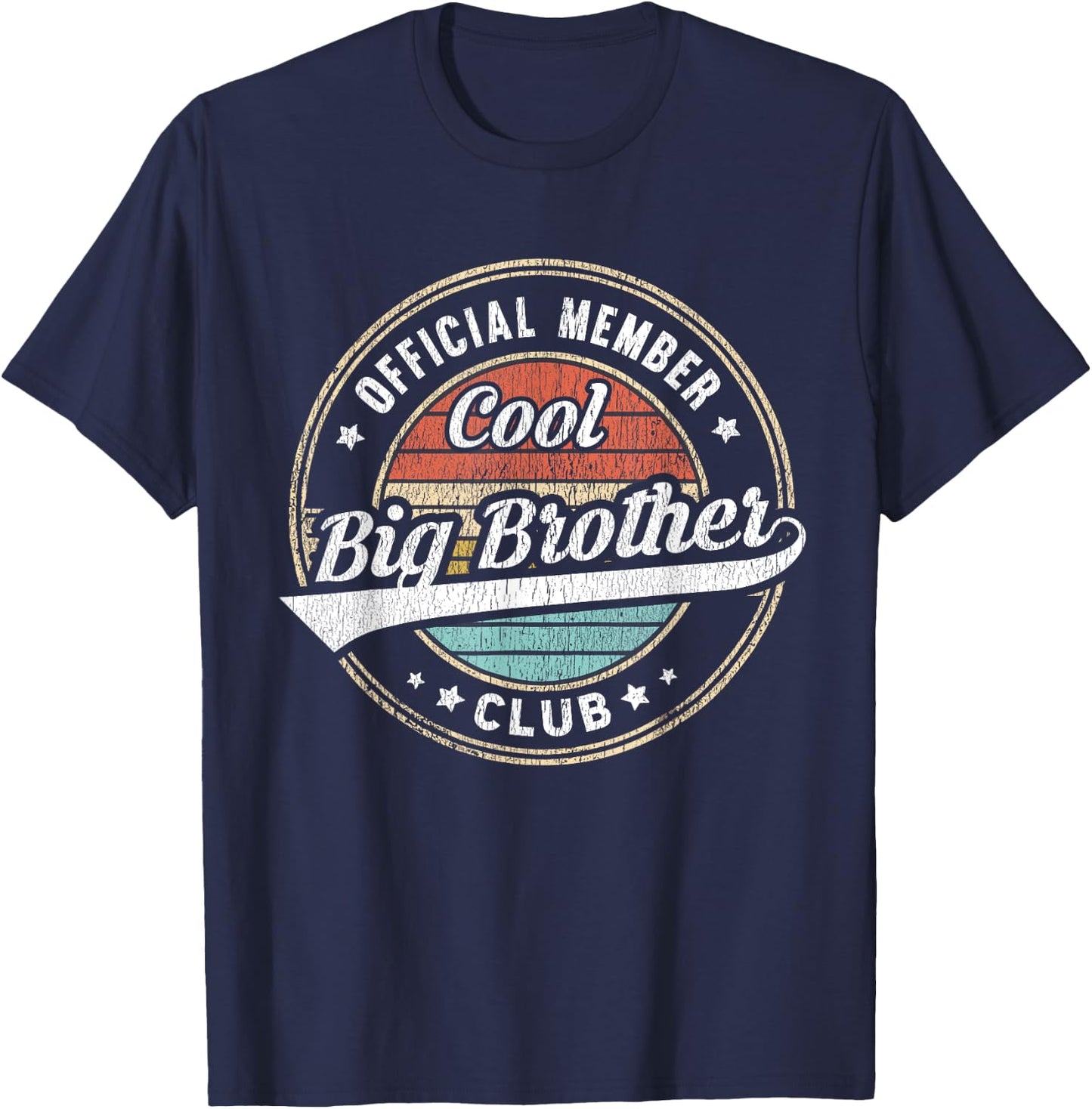 Official Member Cool Big Brother Club Funny Big Bro T-Shirt - T-Shirt | Navy