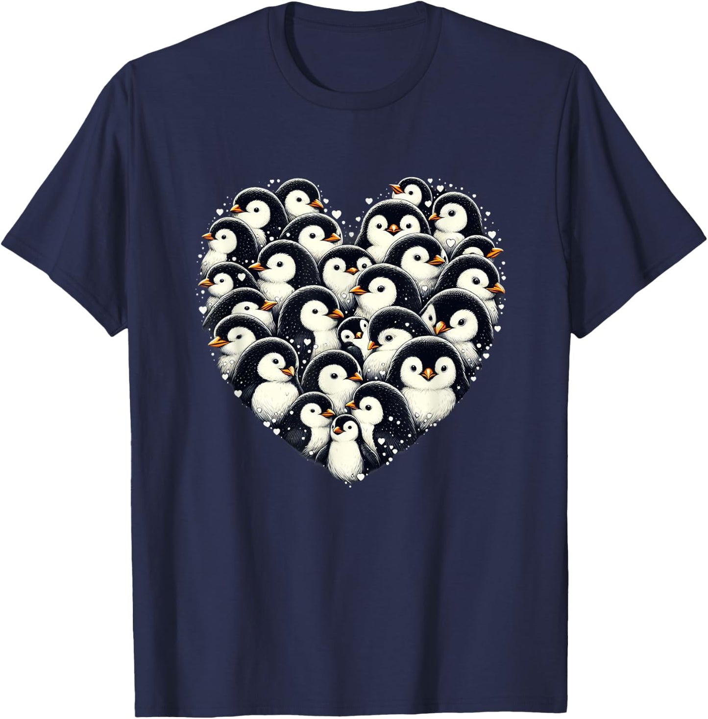 Penguins Love Beautiful Colorful Penguin Art Animal T-Shirt - T-Shirt | Navy