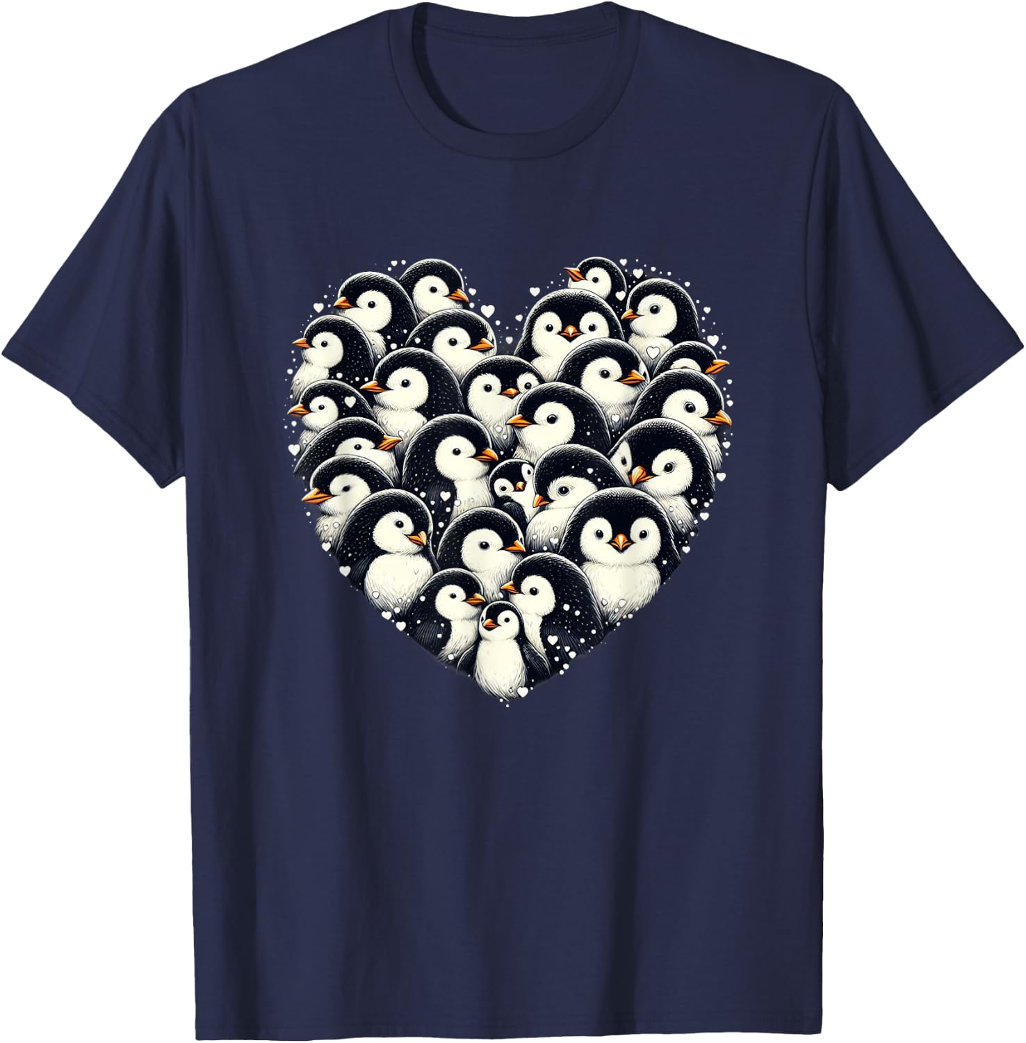 Penguins Love Beautiful Colorful Penguin Art Animal T-Shirt - T-Shirt | Navy