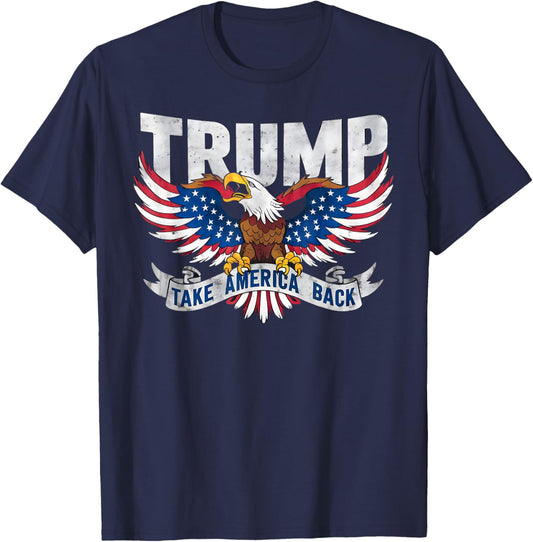 US Flag Eagle Turmp 4th Of July T-Shirt - T-Shirt | Navy