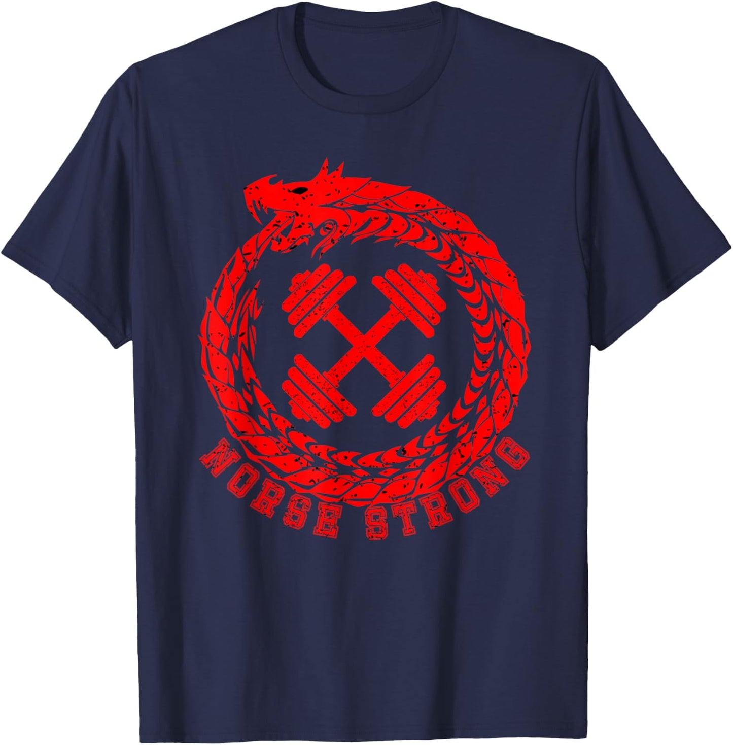 Norse Strong Scandinavian Bodybuilding PowerLifting Shirt T-Shirt - T-Shirt | Navy