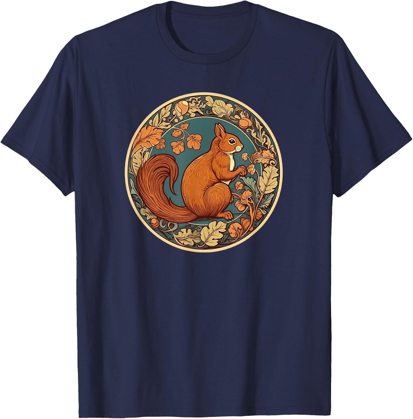 Cute Kids Girls Woodland Retro Vintage Squirrel Lover T-Shirt - T-Shirt | Navy