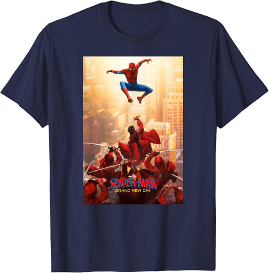 Marvel Studios Spider-Man BND Movie 2026 Hand Ninja Poster T-Shirt - T-Shirt | Navy