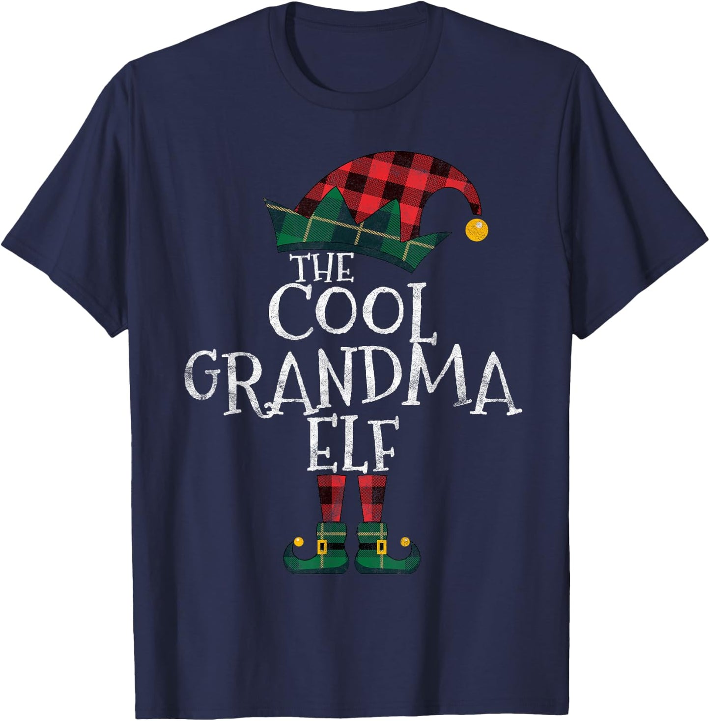The Cool Grandma Elf Matching Family Group Gift Christmas T-Shirt - T-Shirt | Navy