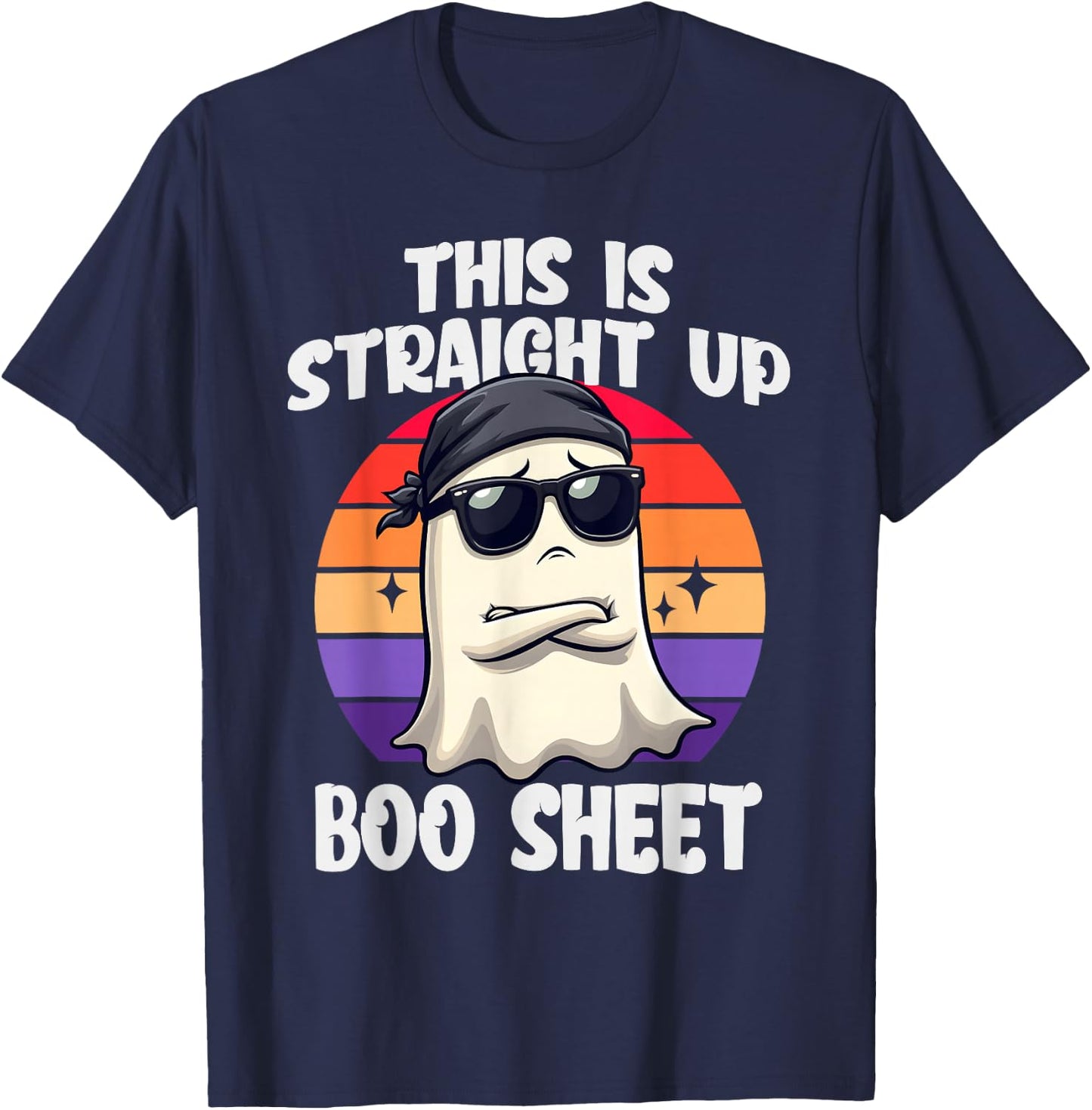 This Is Straight Up Boo Sheet Sarcastic Ghost Halloween Boys T-Shirt - T-Shirt | Navy