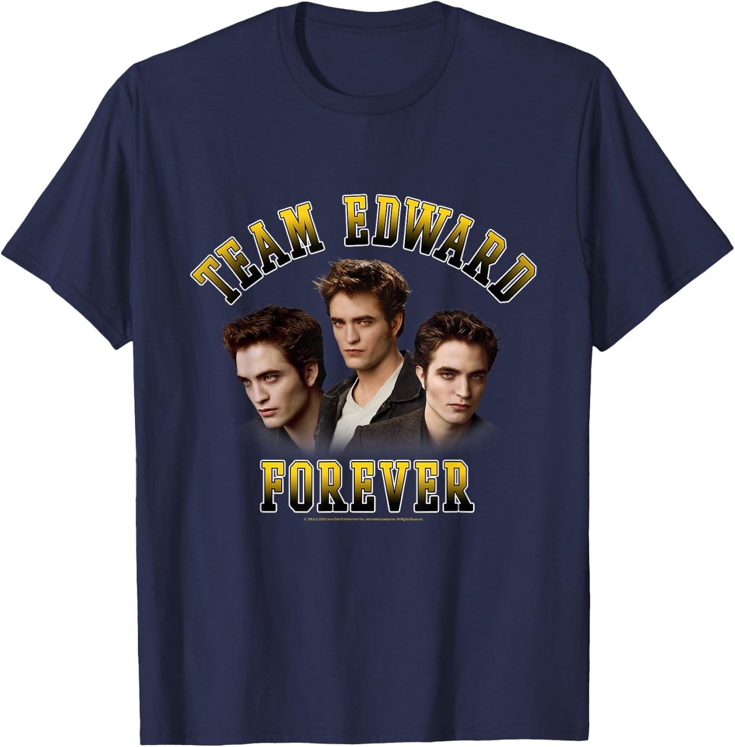 Twilight Team Edward Forever Portrait Collage Vampire Movie T-Shirt - T-Shirt | Navy