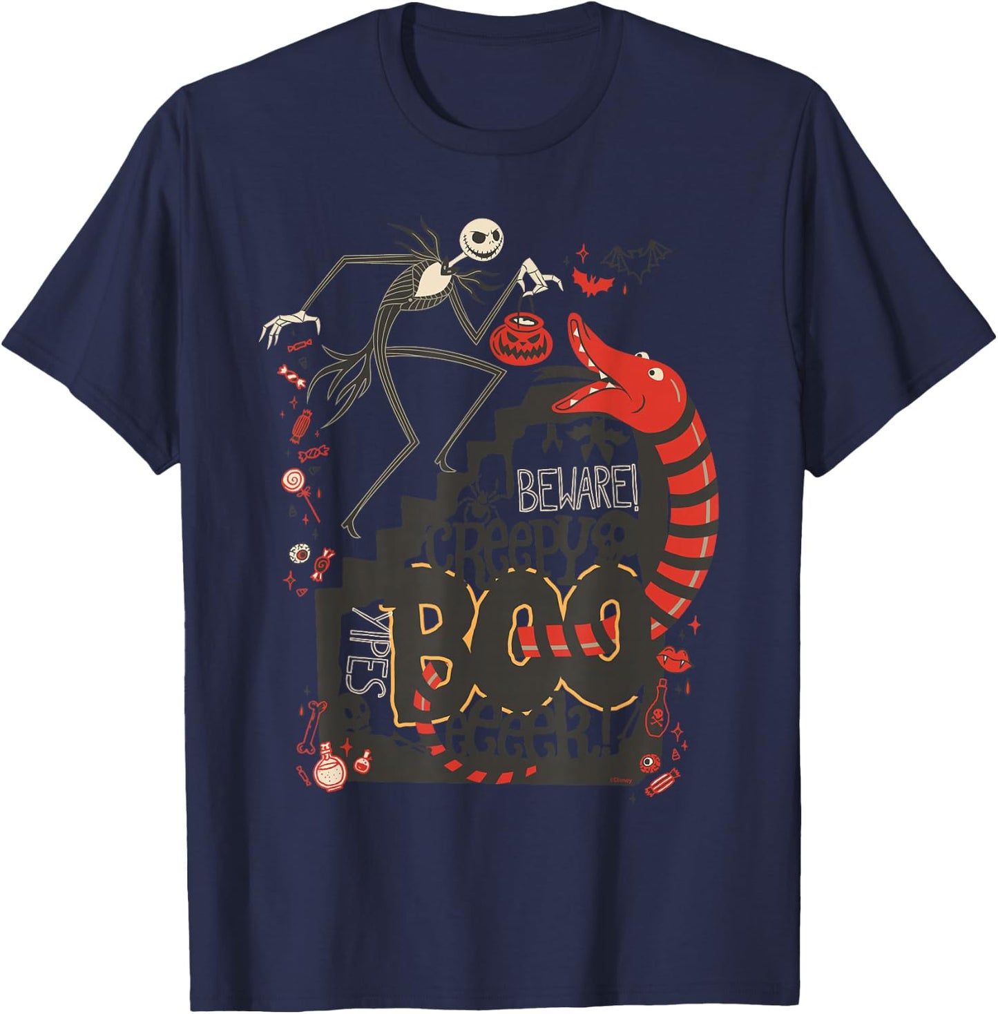 Disney The Nightmare Before Christmas Jack Halloween Boo T-Shirt - T-Shirt | Navy