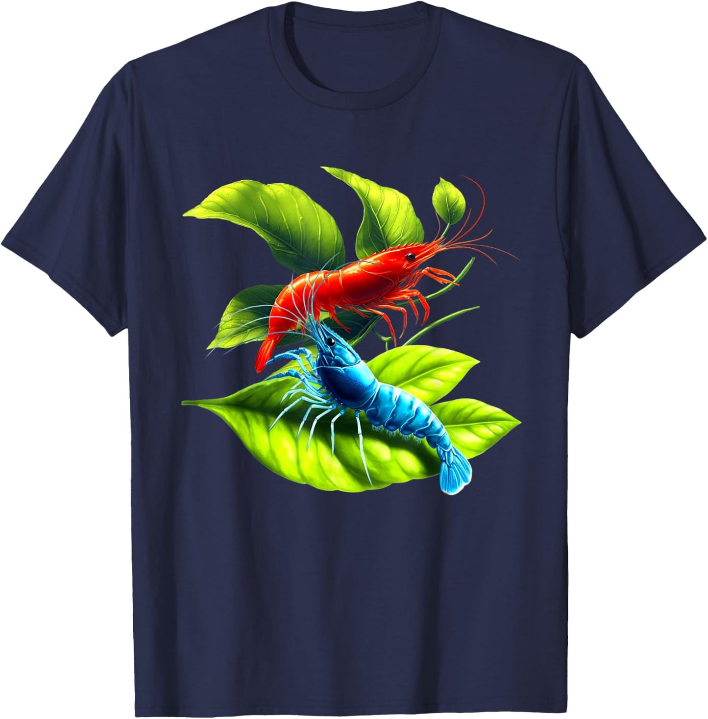 Blue Cherry Shrimp Breeder Neocaradina Freshwater Aquarium T-Shirt - T-Shirt | Navy