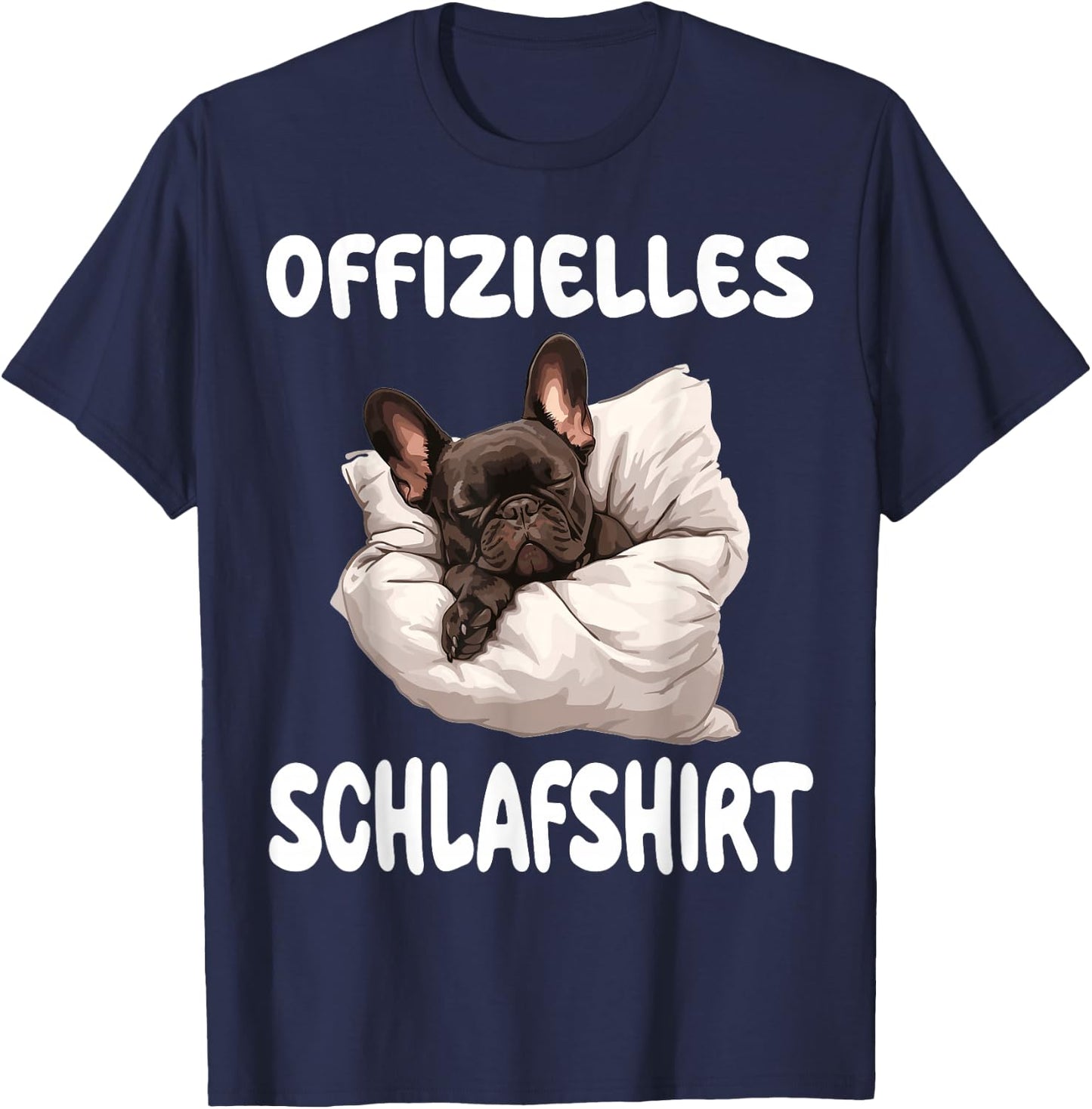 Funny French Bulldog Frenchie Official , black T-Shirt - T-Shirt | Navy