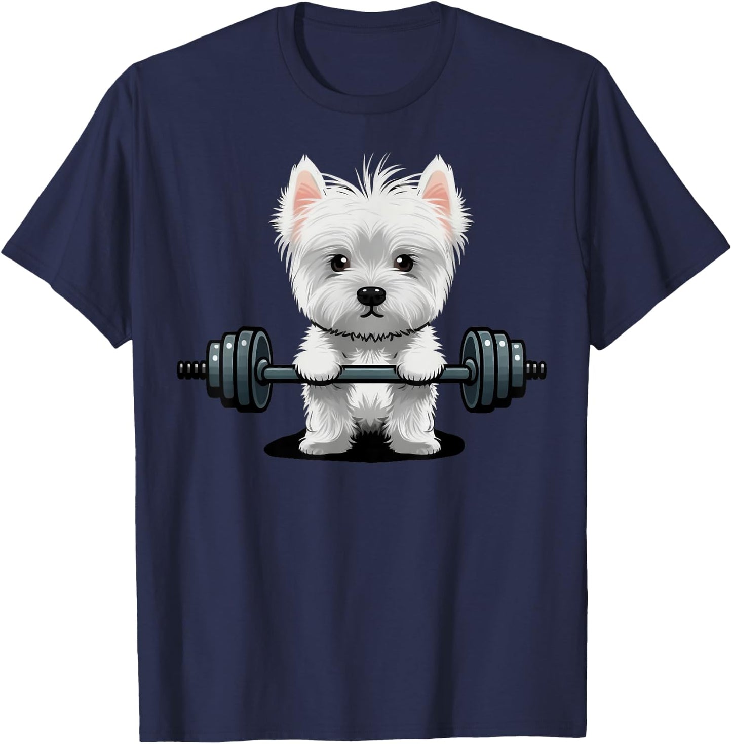 Westie Weightlifting Fitness Gym West Highland White Terrier T-Shirt - T-Shirt | Navy