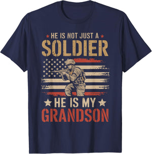 He Is Not Just A Soldier He Is My Grandson T-Shirt - T-Shirt | Navy