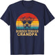 Vintage Retro Border Terrier Grandpa Dog Paw Dad Fathers Day T-Shirt - T-Shirt | Navy