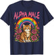 Cat Kitten Flowers Rainbow Alpha Male Funny Meme Women Men T-Shirt - T-Shirt | Navy
