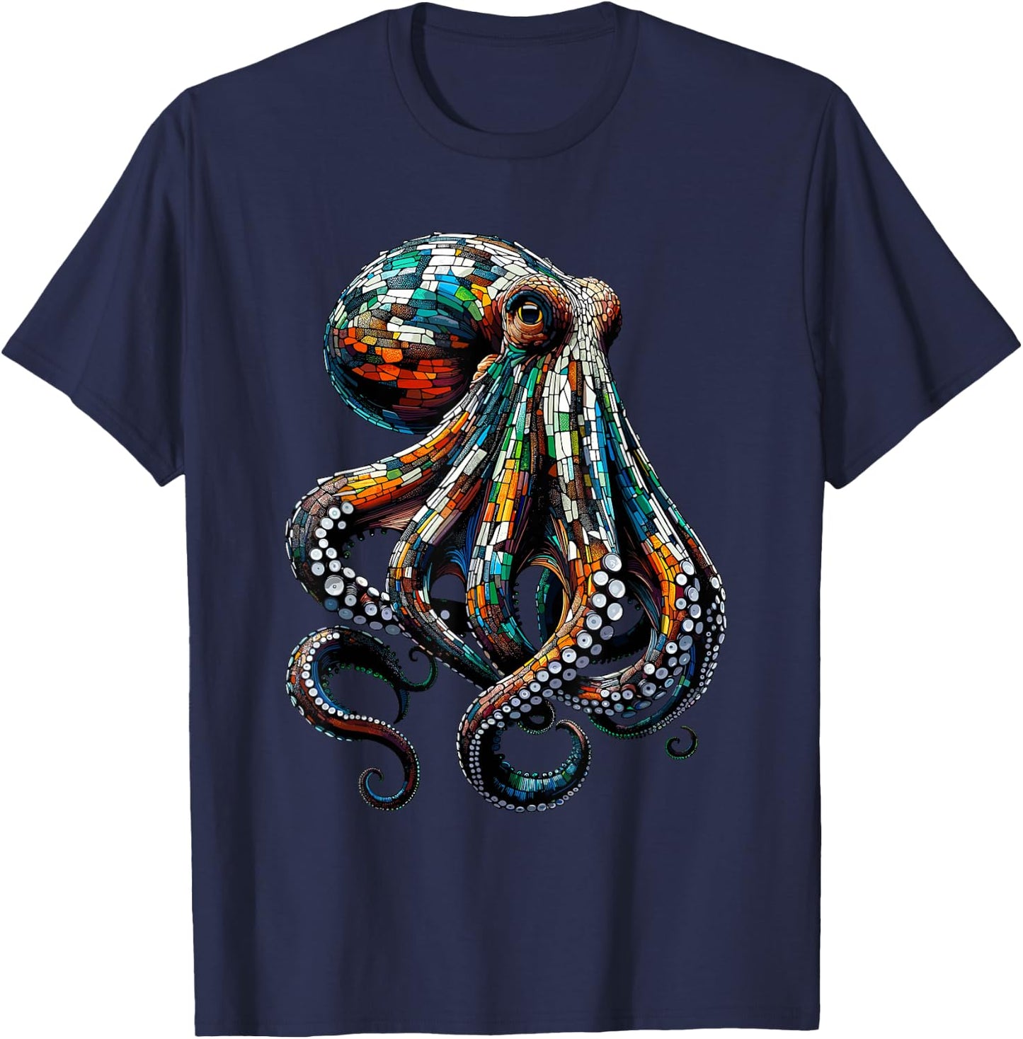 Polygon Art Octopus Lover Octopusses T-Shirt - T-Shirt | Navy