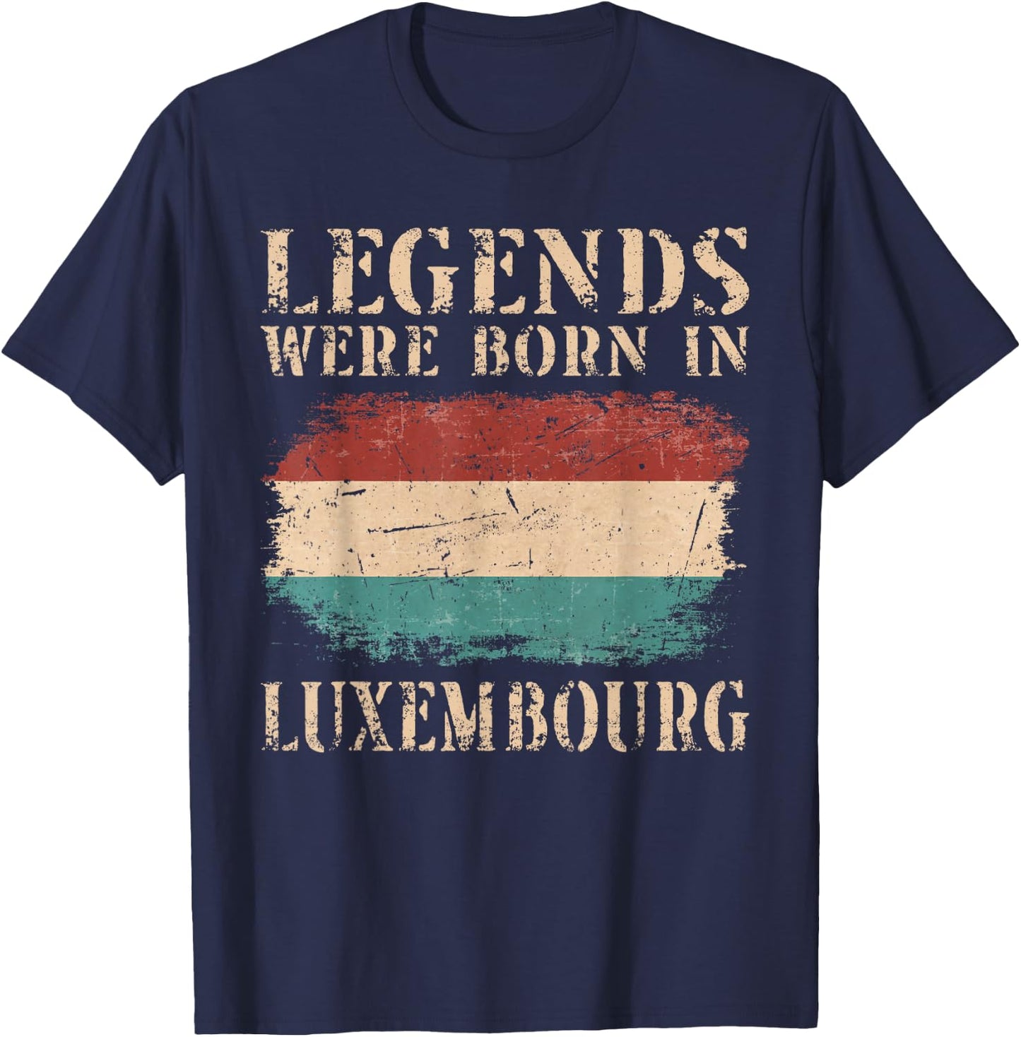 Vintage Design Luxembourg Flag , black, s T-Shirt - T-Shirt | Navy