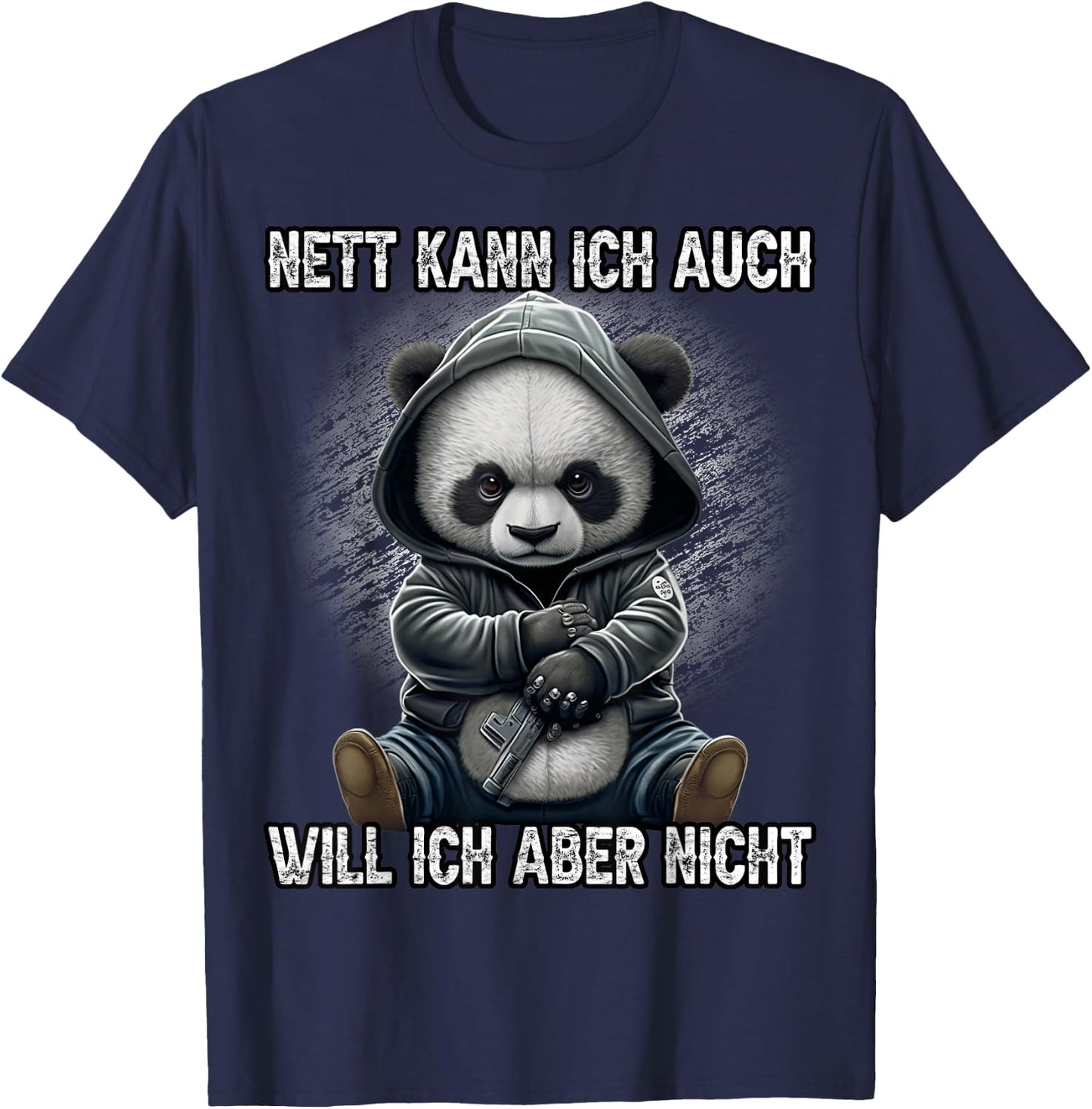 Nett kann ich auch will ich aber nicht Lustiges Panda Anime T-Shirt - T-Shirt | Navy