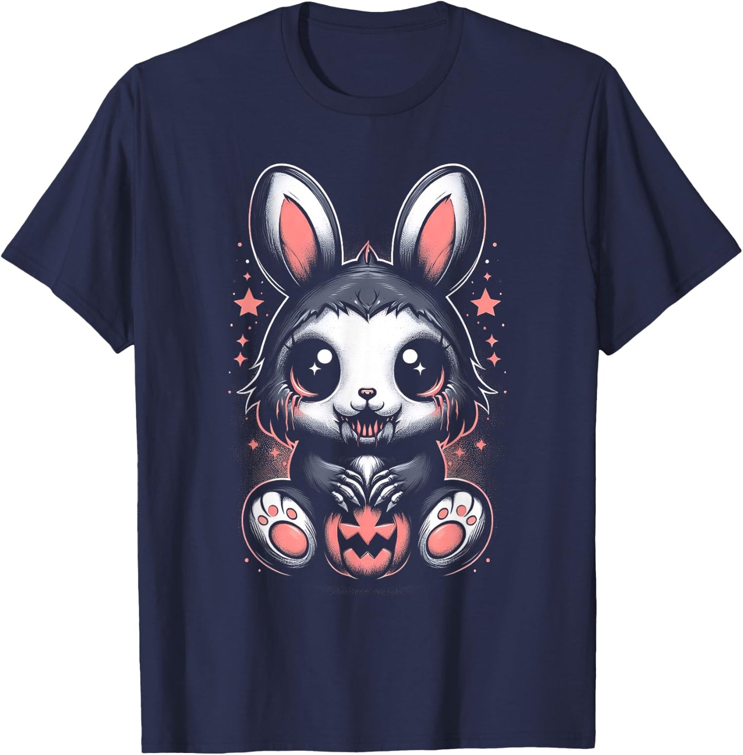 Creepy Cute Bunny Rabbit Alt Goth Grunge Horror Halloween T-Shirt - T-Shirt | Navy