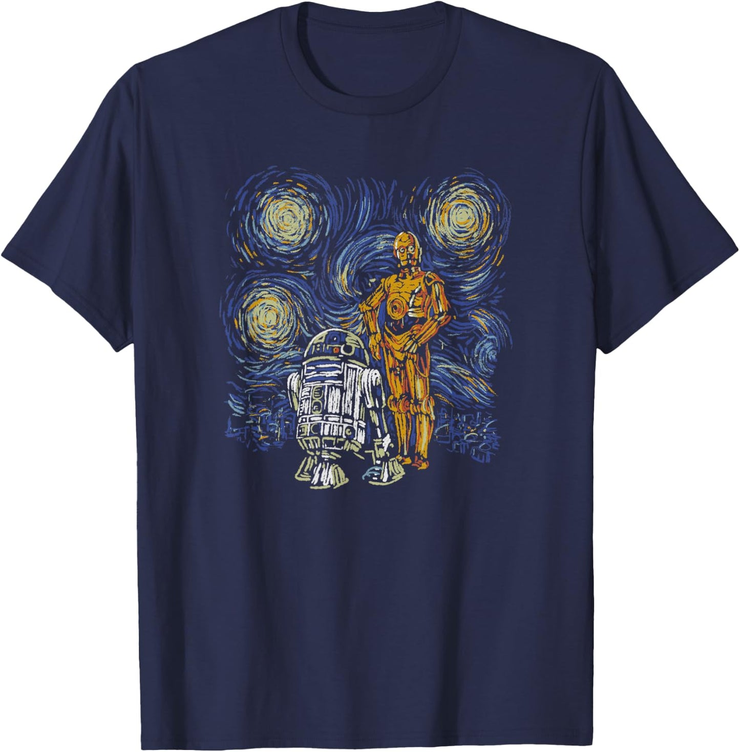 Star Wars Classic Starry Night Vintage R2-D2 & C-3PO T-Shirt - T-Shirt | Navy