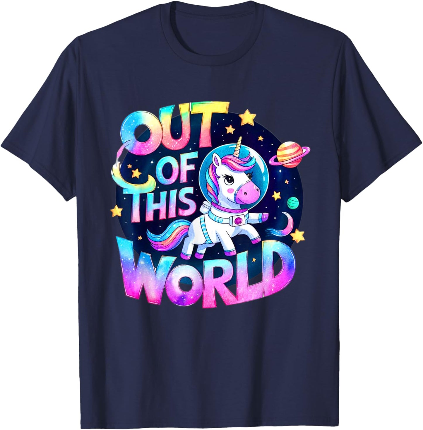 Aventure Kawaii Astronaute Licorne T-Shirt - T-Shirt | Navy