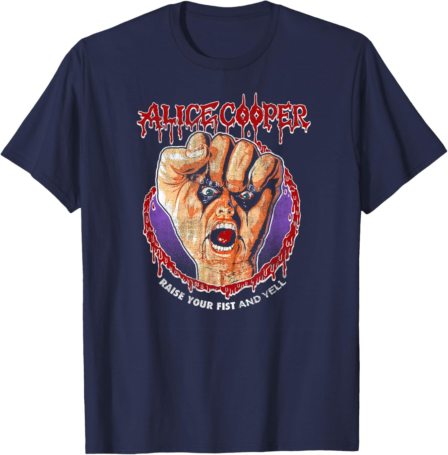 Alice Cooper – Raise Your Fist Vignette , Black, S T-Shirt - T-Shirt | Navy