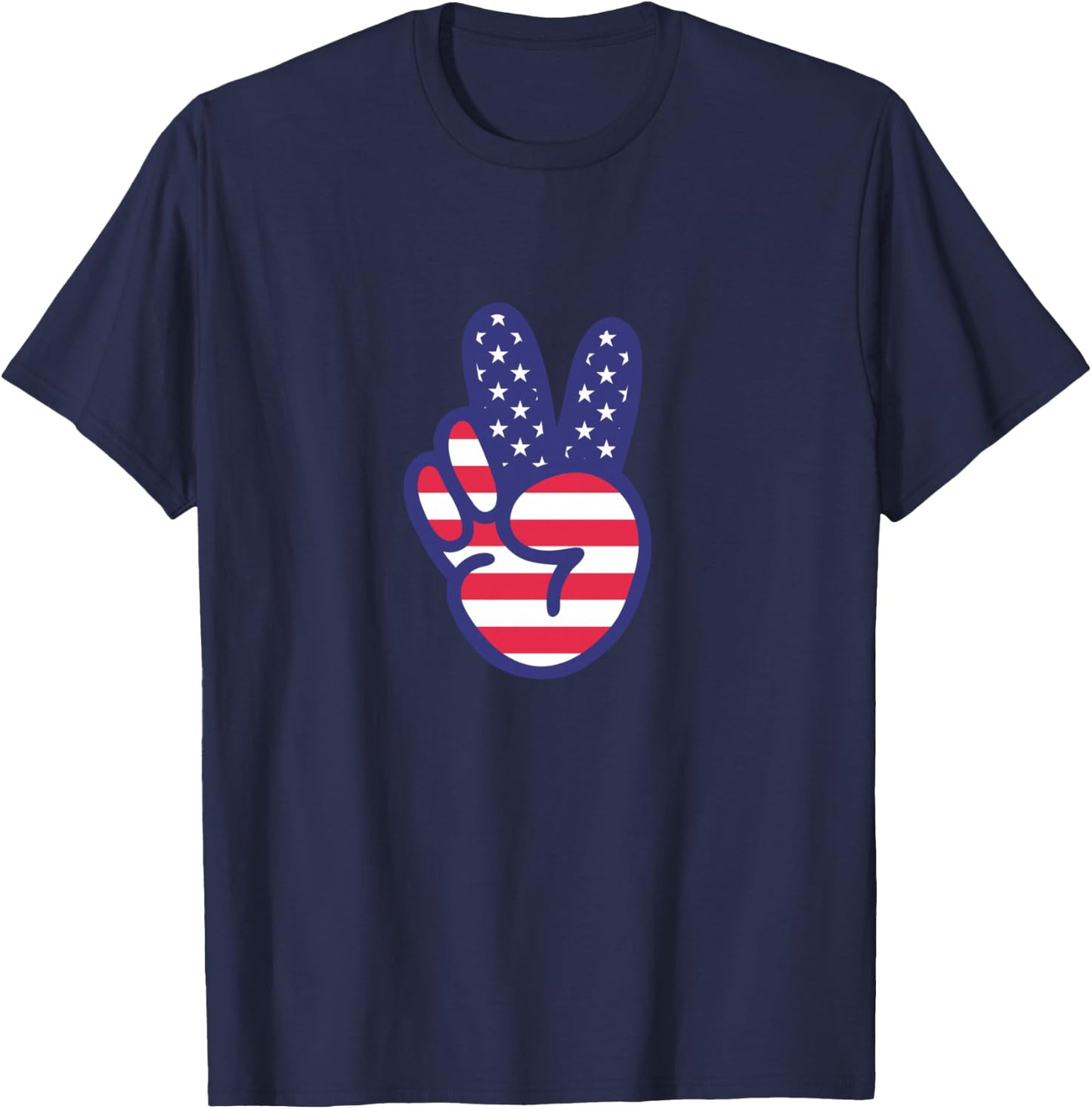 Peace Sign American Flag T-Shirt - T-Shirt | Navy
