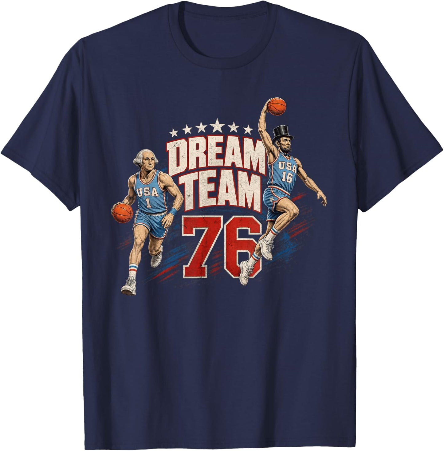 4th of July Basketball Dream Team '76 Since 1776 250 Years T-Shirt - T-Shirt | Navy