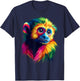 Colorful Capuchin Monkey Cute Rainforest Jungle Animal Black T-Shirt - T-Shirt | Navy