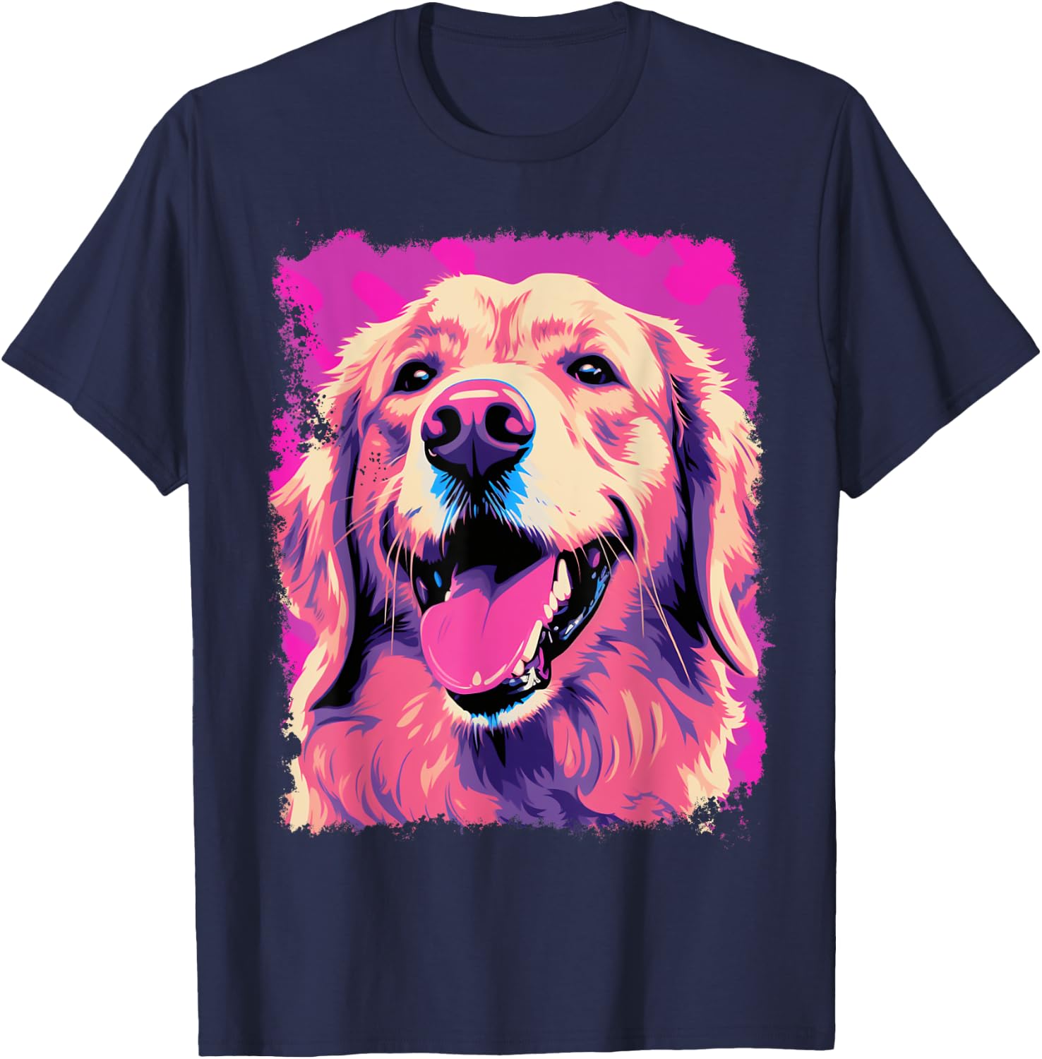 Golden Retriever Pink T-Shirt - T-Shirt | Navy