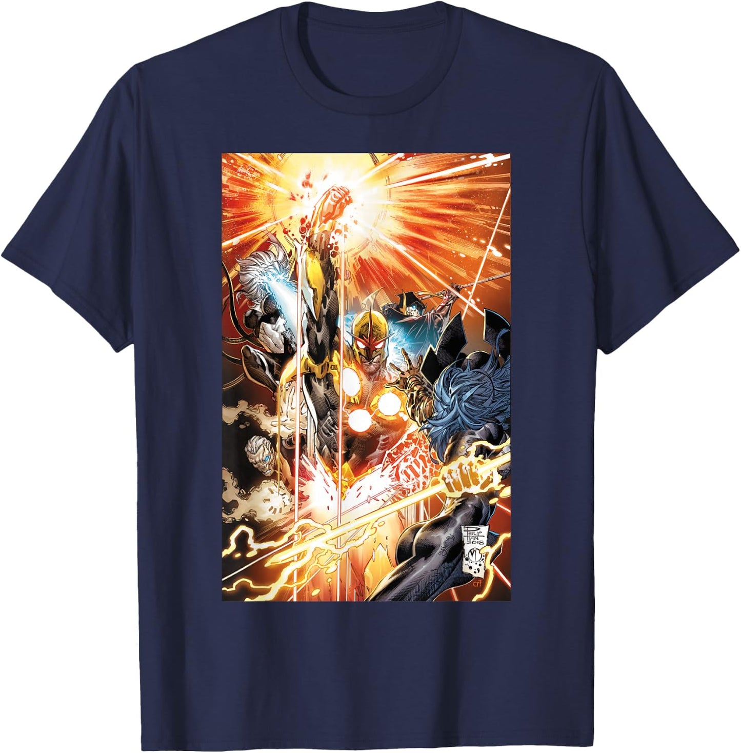 Marvel Nova Classic Portrait Poster T-Shirt - T-Shirt | Navy