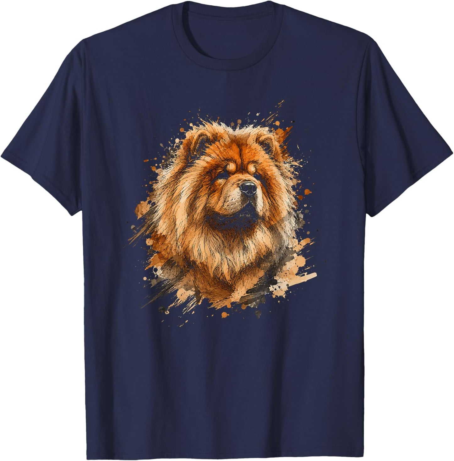 Abstract Chow Chow Artwork Design T-Shirt - T-Shirt | Navy