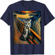 Expressionist Artsy Artistic American Shorthair Cat T-Shirt - T-Shirt | Navy