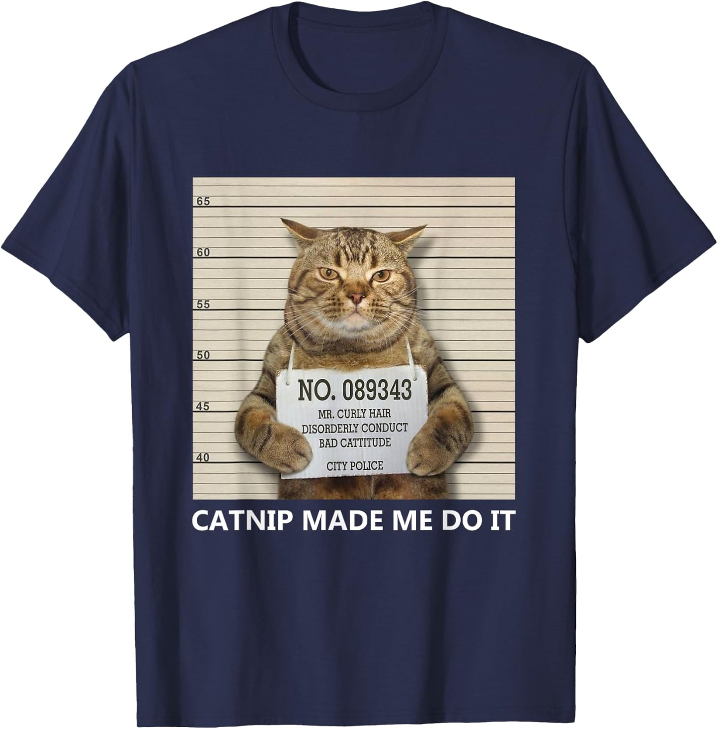 Catnip Made Me Do It Funny Cat Women T-Shirt - T-Shirt | Navy