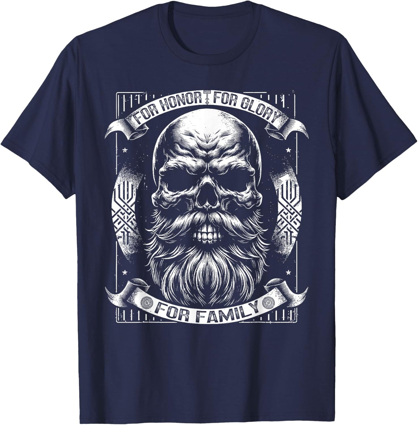 Wikinger Spruch, Honor Glory Family, Germanen Viking T-Shirt - T-Shirt | Navy
