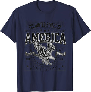 American Eagle - American Flag Patriot USA Men's , white, S T-Shirt - T-Shirt | Navy