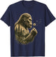 Bigfoot Blowing Dandelion Vintage Sasquatch Nature Men Women T-Shirt - T-Shirt | Navy