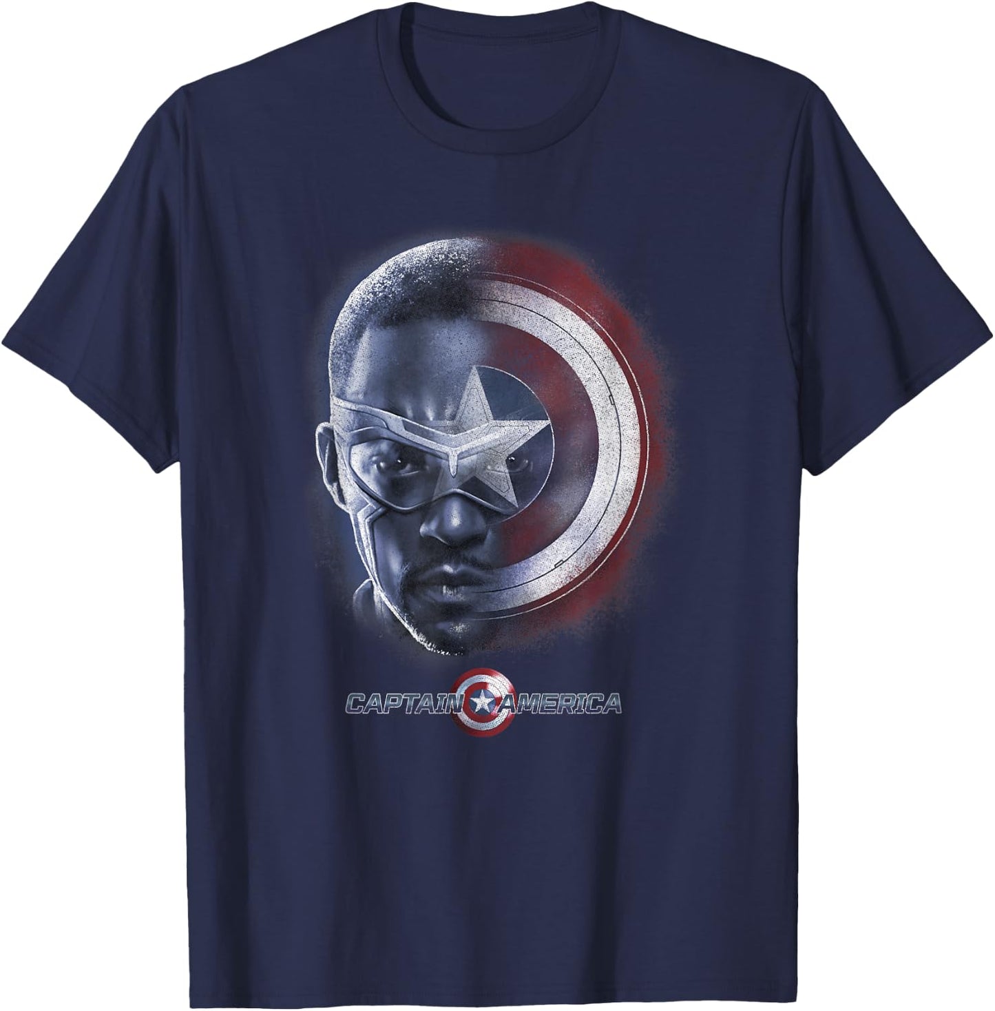 Marvel Falcon Winter Soldier Captain America Sam Shield T-Shirt - T-Shirt | Navy