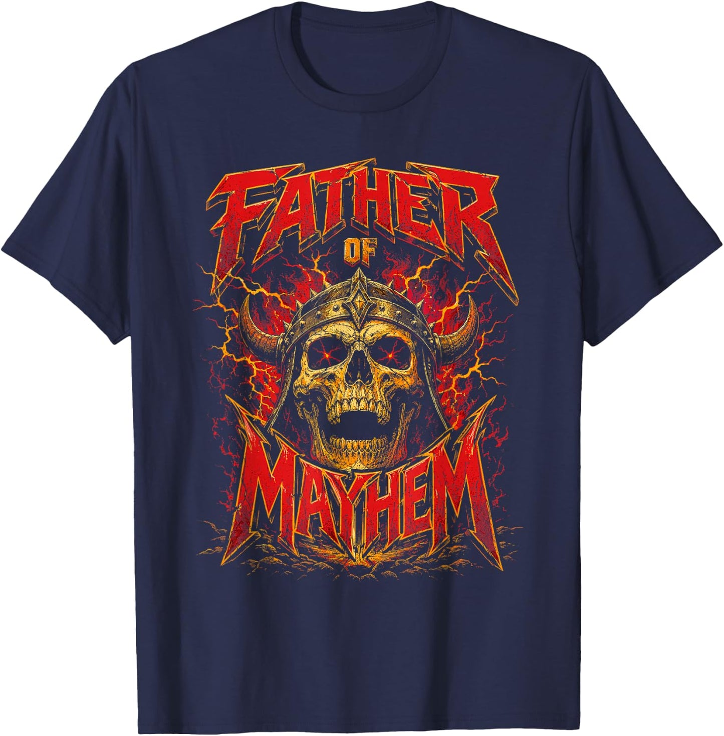 Father's Day Father of Mayhem Funny Dad Matching Family T-Shirt - T-Shirt | Navy