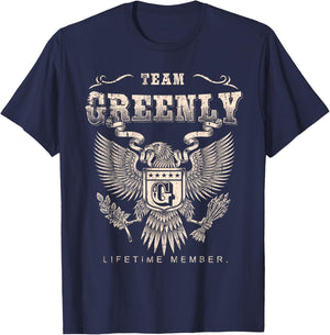 Team Greenly Lifetime Member - Greenly Name T-Shirt - T-Shirt | Navy