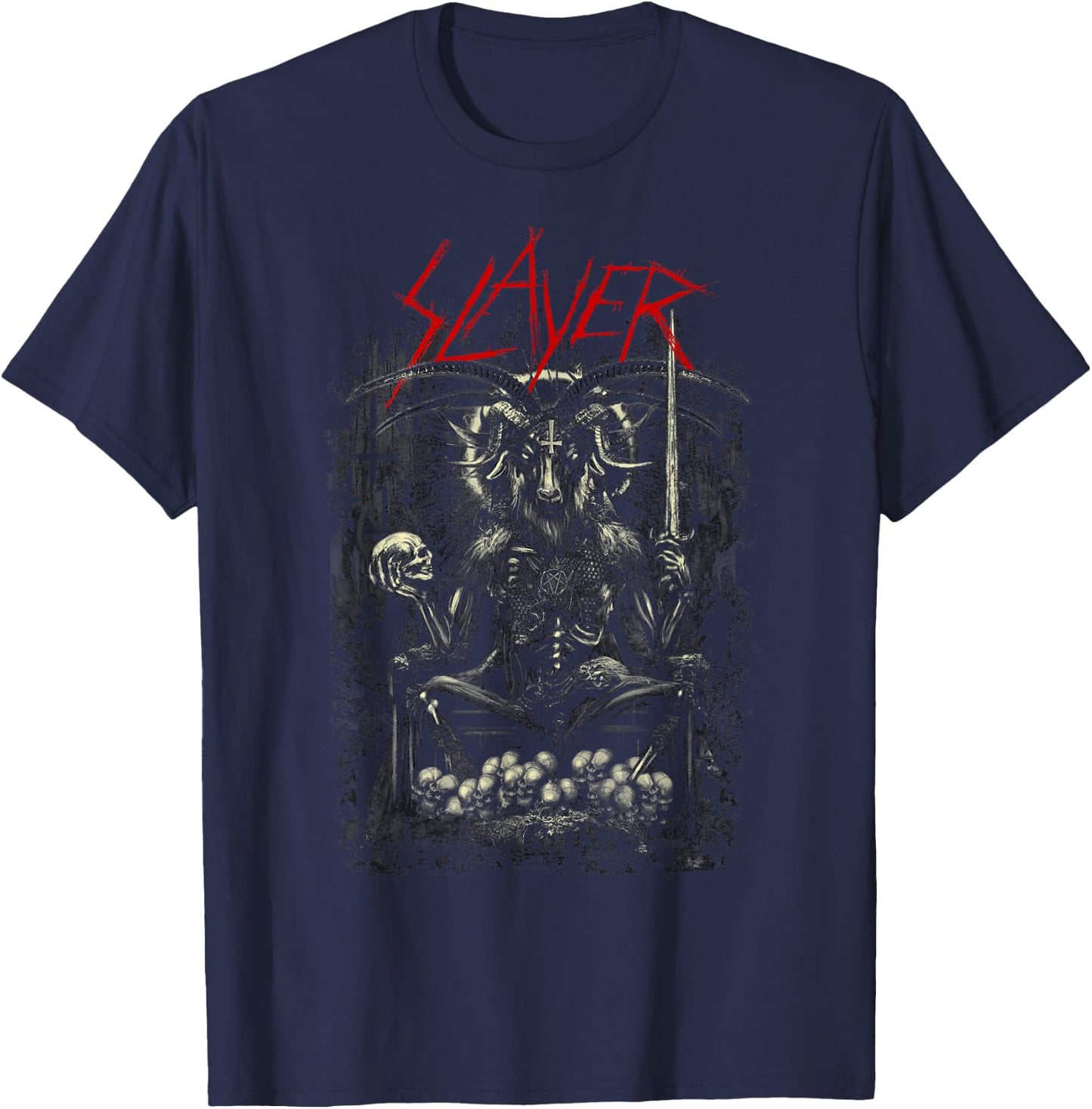 Slayer Reigning Goat Re-Color T-Shirt - T-Shirt | Navy