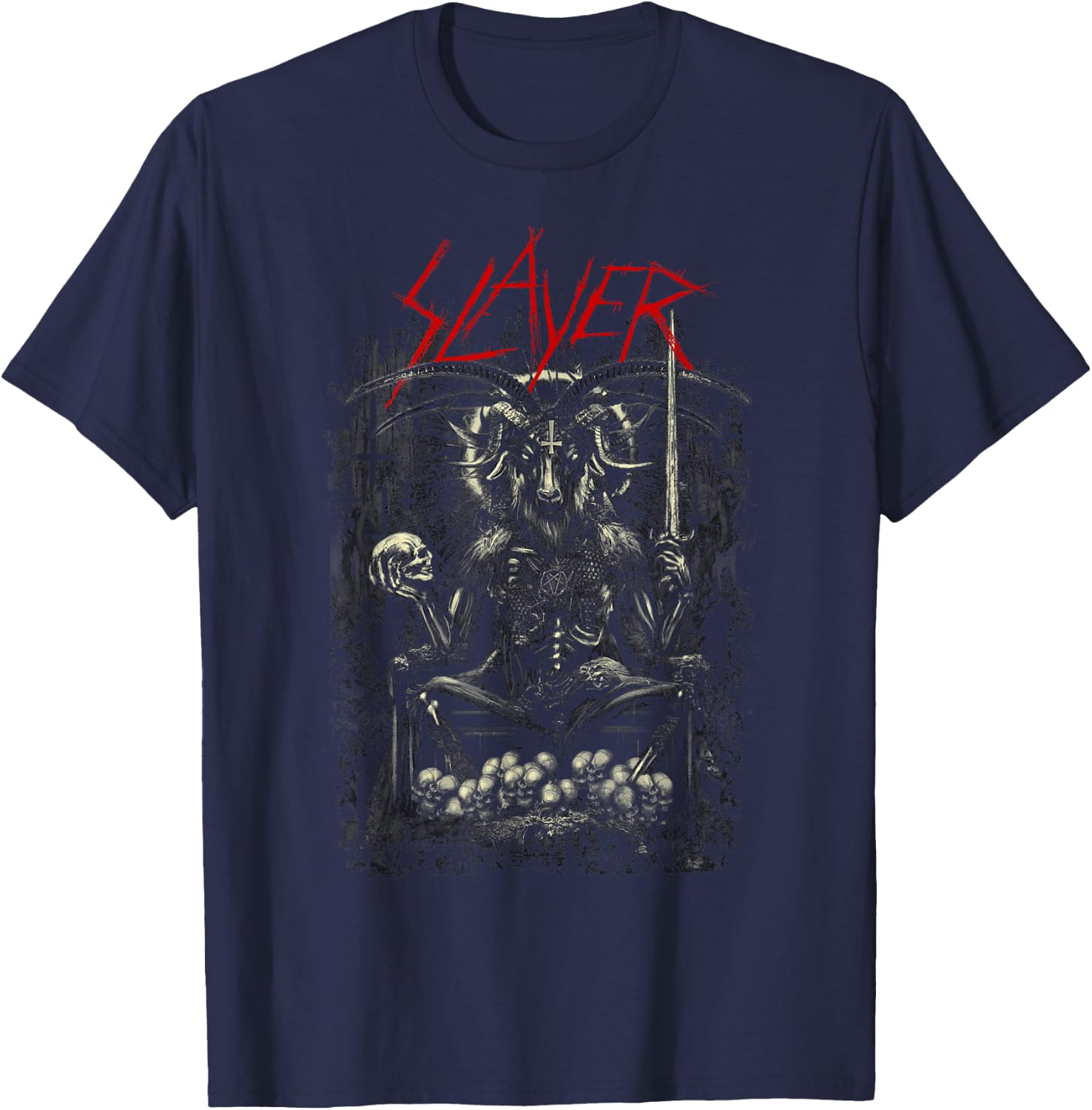 Slayer Reigning Goat Re-Color T-Shirt - T-Shirt | Navy
