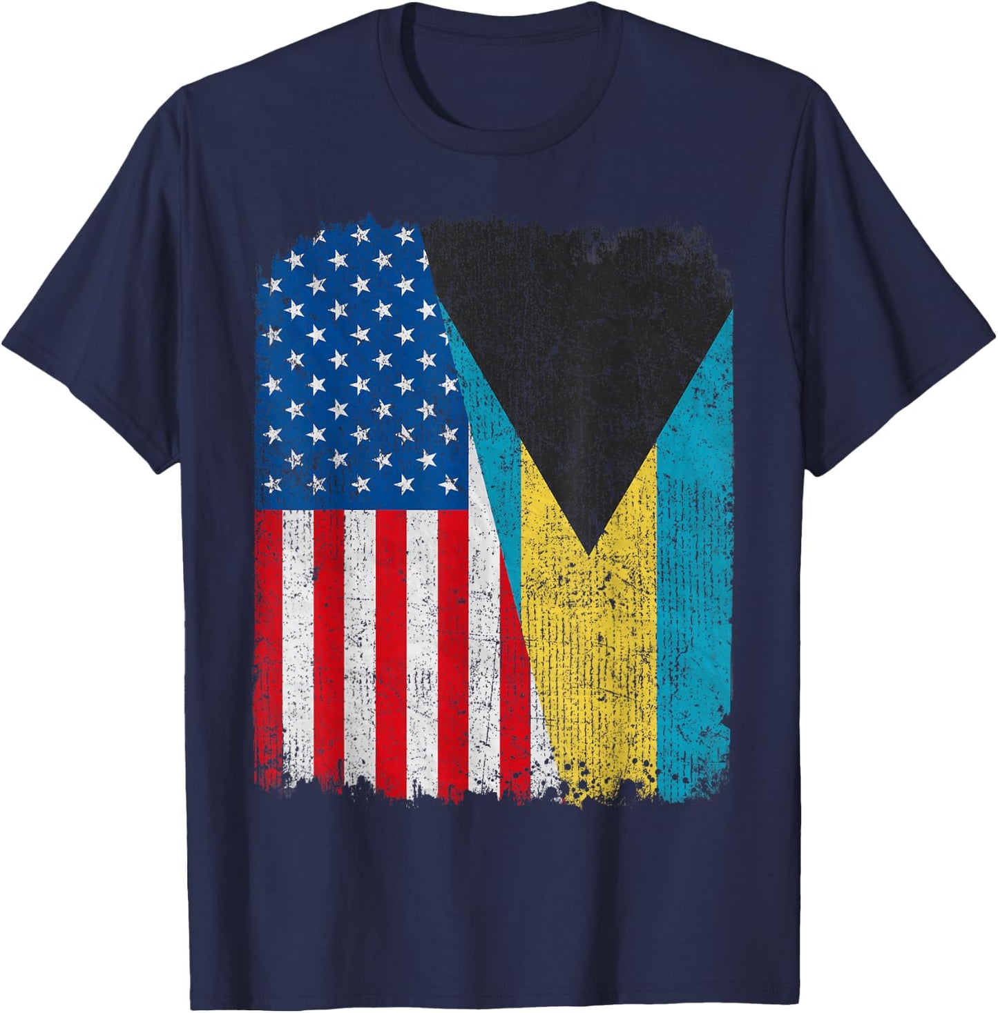 Bahamian American Flag Half USA Bahamas Root Proud Kids Men T-Shirt - T-Shirt | Navy