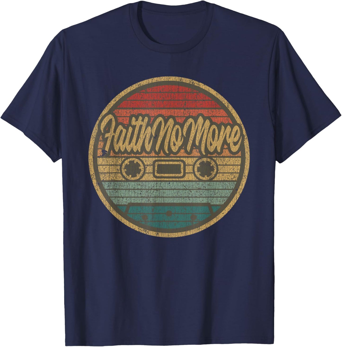 Vintage Faith No More Kassette Retro Circle Musiker T-Shirt - T-Shirt | Navy