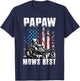 Funny Papaw Mows Best Men Grandpa Papa Fathers Day T-Shirt - T-Shirt | Navy