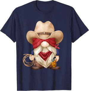 Cute Cowboy Grandpa With Western Decor For Farmer With Gnome T-Shirt - T-Shirt | Navy
