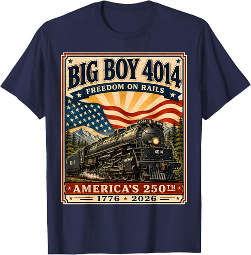 250th Anniversary USA Big Boy 4014 Train Vintage US Flag