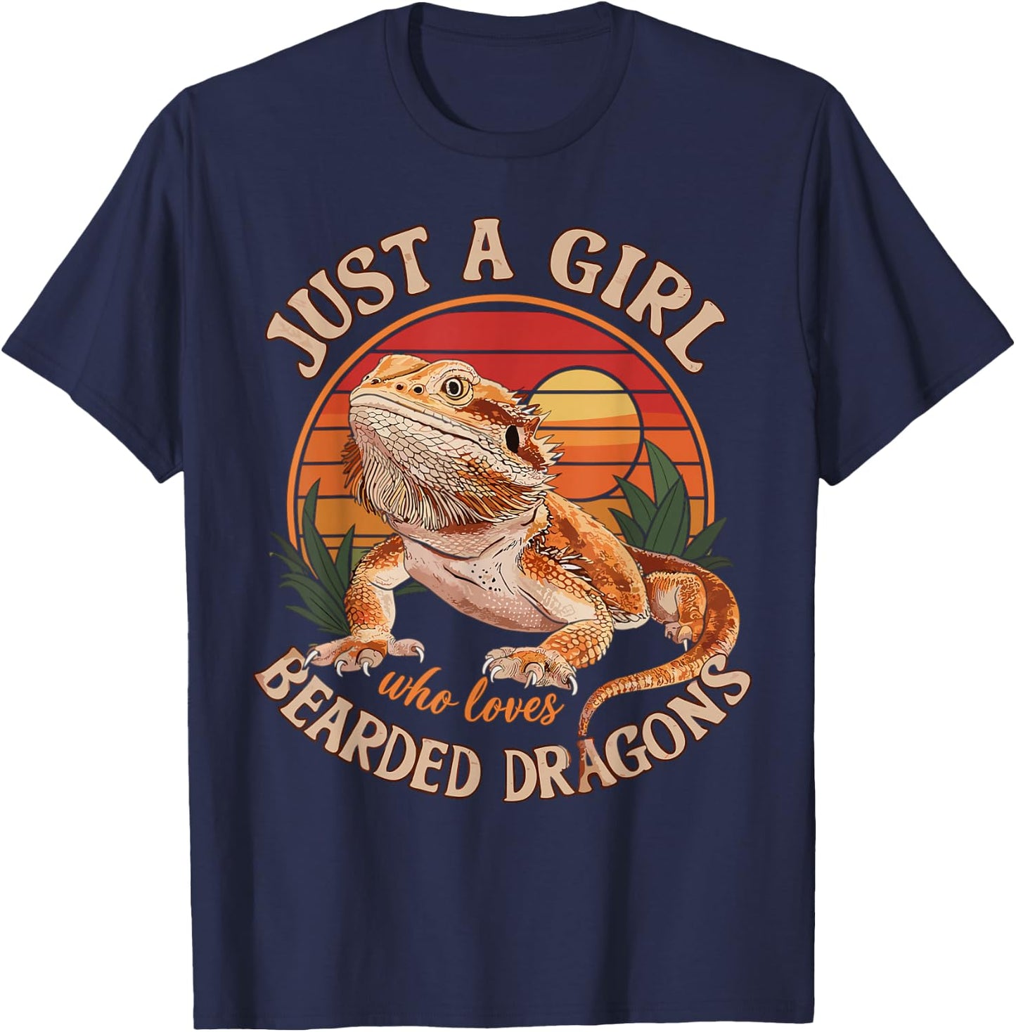 Just a Girl Who Loves Bearded Dragon T-Shirt - T-Shirt | Navy