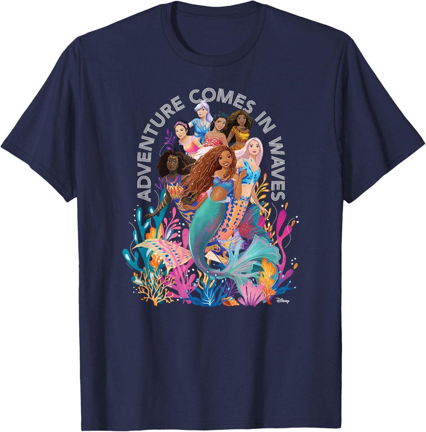Little Mermaid - Adventure Comes In Waves T-Shirt - T-Shirt | Navy