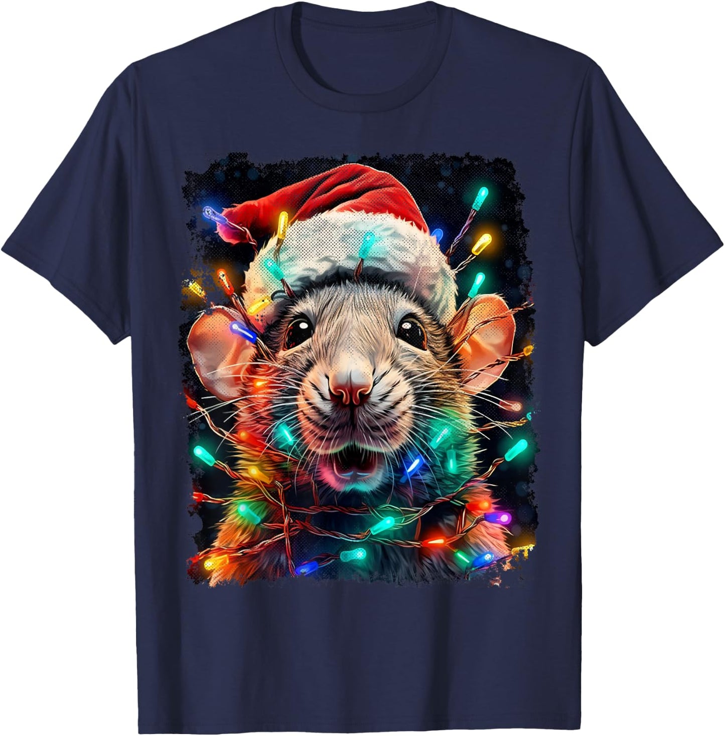Vintage Rat Christmas T-Shirt - T-Shirt | Navy